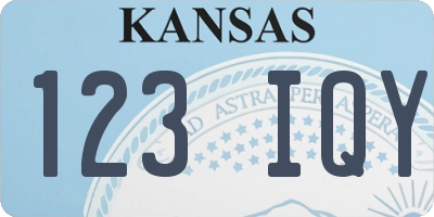 KS license plate 123IQY
