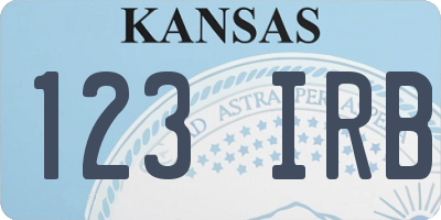 KS license plate 123IRB