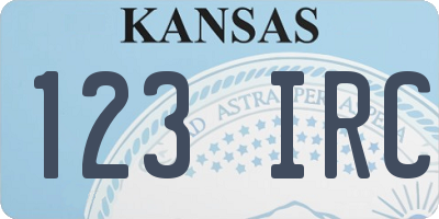 KS license plate 123IRC