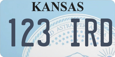 KS license plate 123IRD