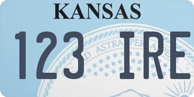 KS license plate 123IRE