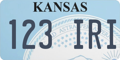 KS license plate 123IRI