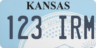 KS license plate 123IRM