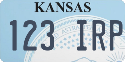 KS license plate 123IRP