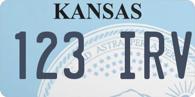 KS license plate 123IRV
