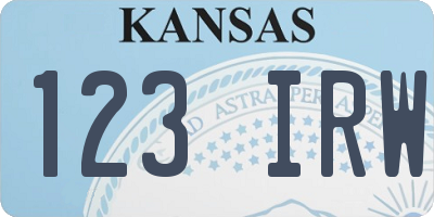 KS license plate 123IRW