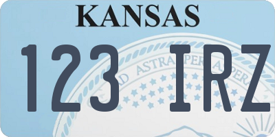 KS license plate 123IRZ