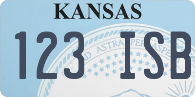 KS license plate 123ISB