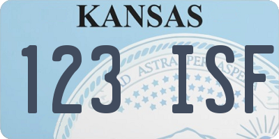 KS license plate 123ISF