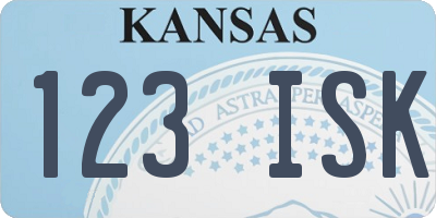 KS license plate 123ISK