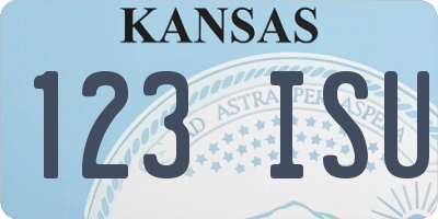 KS license plate 123ISU