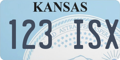 KS license plate 123ISX