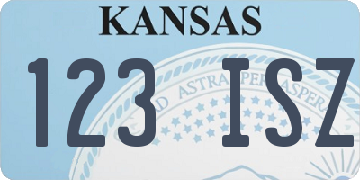 KS license plate 123ISZ