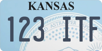 KS license plate 123ITF