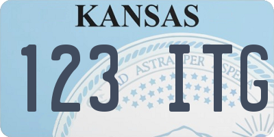 KS license plate 123ITG