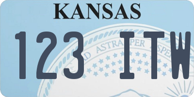 KS license plate 123ITW