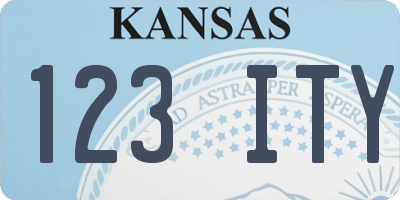 KS license plate 123ITY
