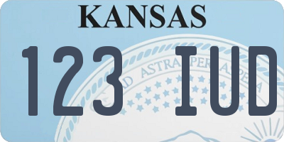 KS license plate 123IUD