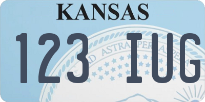 KS license plate 123IUG