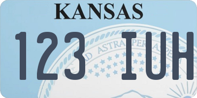 KS license plate 123IUH