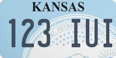 KS license plate 123IUI