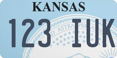 KS license plate 123IUK