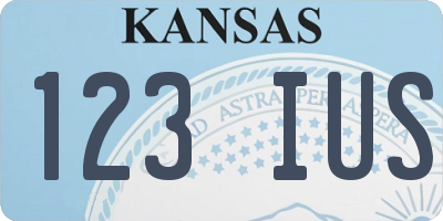 KS license plate 123IUS