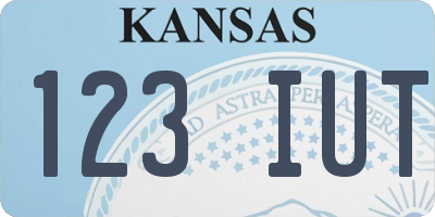 KS license plate 123IUT