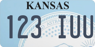 KS license plate 123IUU