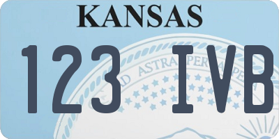 KS license plate 123IVB
