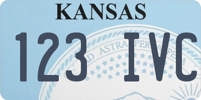 KS license plate 123IVC