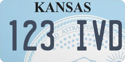 KS license plate 123IVD