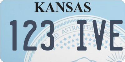 KS license plate 123IVE