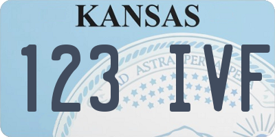 KS license plate 123IVF