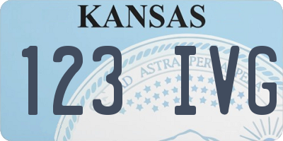 KS license plate 123IVG