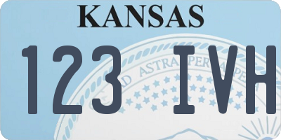 KS license plate 123IVH