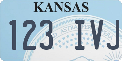 KS license plate 123IVJ