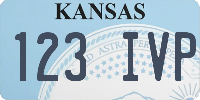 KS license plate 123IVP