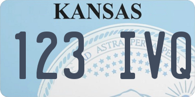 KS license plate 123IVQ