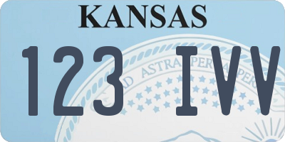KS license plate 123IVV