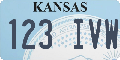 KS license plate 123IVW
