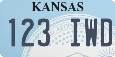 KS license plate 123IWD