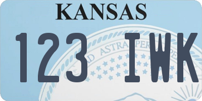 KS license plate 123IWK