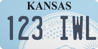 KS license plate 123IWL