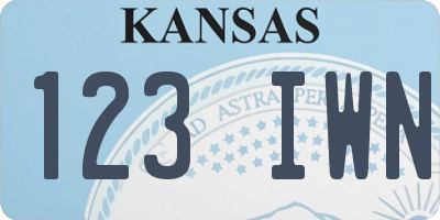 KS license plate 123IWN