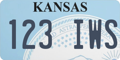 KS license plate 123IWS