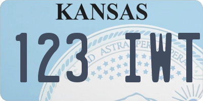 KS license plate 123IWT