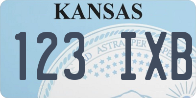 KS license plate 123IXB