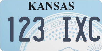 KS license plate 123IXC