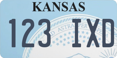 KS license plate 123IXD